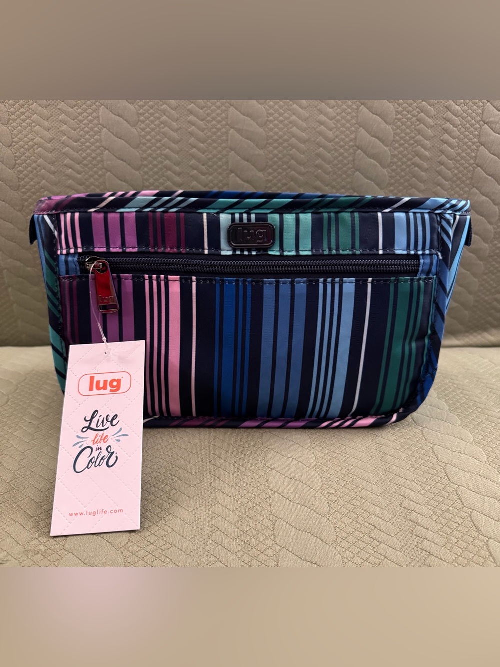 Lug Parasail Pouch Love Multi Stripe NWT